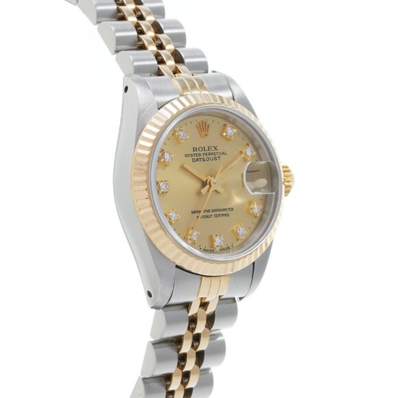 ROLEX Datejust 10P Diamond 69173G R number (manufactured around 1987) Champa... - Picture 3 of 4